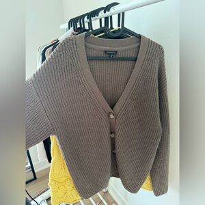 Dynamite Taupe Knit Cardigan